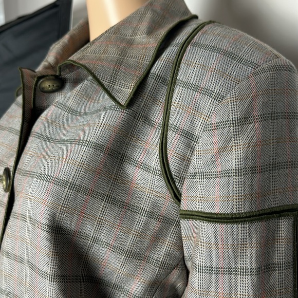 Harve Bernard Wool Grey, Green, Orange Box Jacket size 16 - Picture 4 of 14
